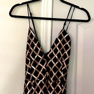Luxxel Black & GolD Sequin Dress
